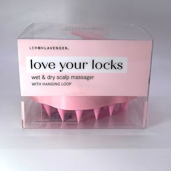 NIB Lemon Lavender Love Your Locks Wet & Dry Scalp Massager (Pink) - Picture 2 of 5